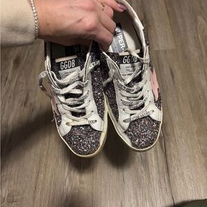 Golden Goose Glitter Sneakers - Black and Pink